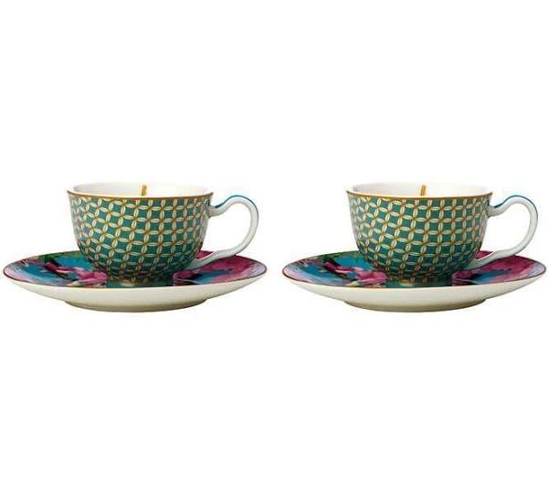 Teas & C's Silk Road Demi Cup & Saucer 85ml Set of 2 Aqua | Maxwell & Williams