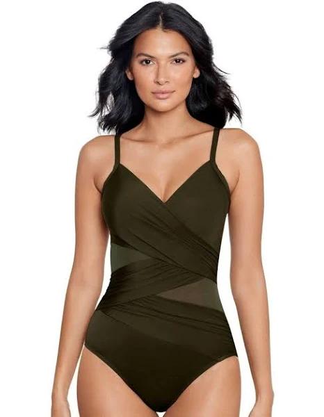 Miraclesuit Swim Network Mystique Underwire Shaping Swimsuit in Nori Green 10