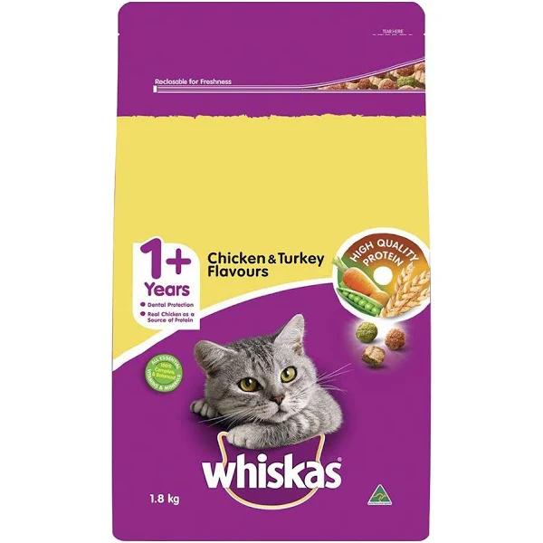 Whiskas Chicken & Turkey Adult Dry Cat Food 1.8kg