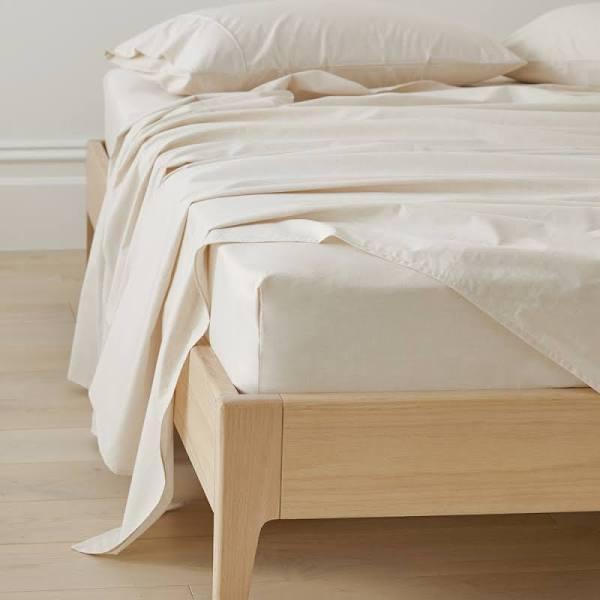 Adairs Fresh Yarn Dyed Natural Marle Sheet Set - Super King