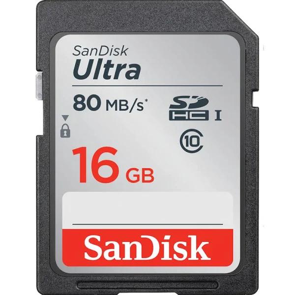 SanDisk Ultra 16GB SD Card SDHC UHS-I 80MB/s