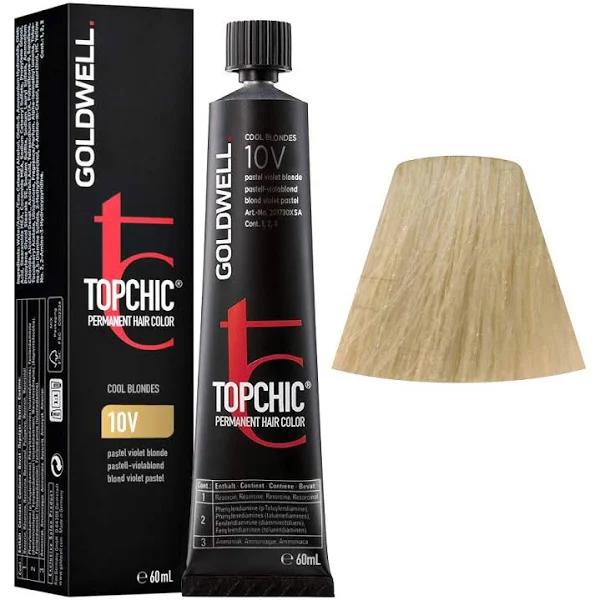 Goldwell Topchic Hair Color, 10V Pastel Violet Blonde, 2.03 Ounce