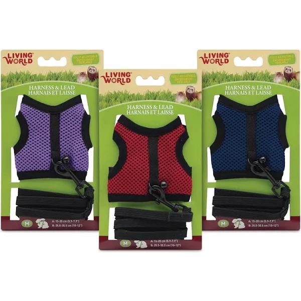 Living World Small Animal Fabric Harness and Lead Set Medium