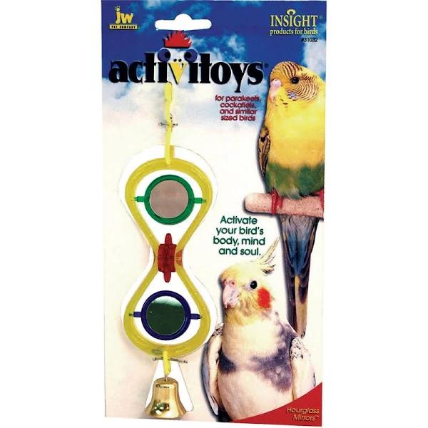 JW Pet Insight Activitoys Hour Glass Mirrors Bird Toy For Small Birds