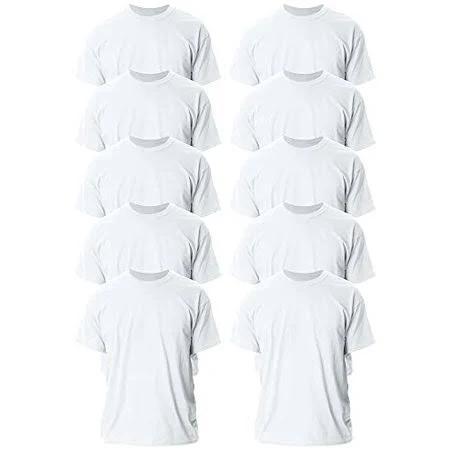 Gildan Adult Ultra Cotton T-Shirt, Style G2000, Multipack, White (10-Pack), Large