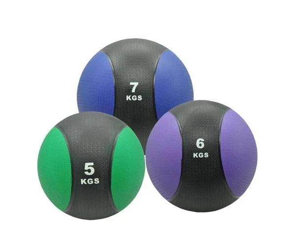 5kg + 6kg + 7kg Commercial Rubber Medicine Ball Set / Gym Fitness Exercise Ball