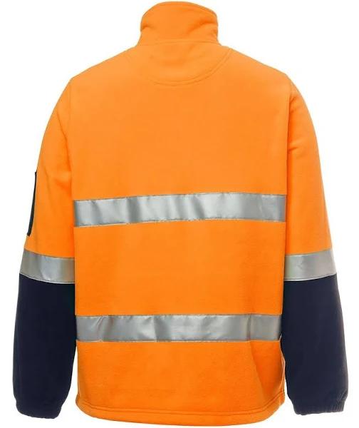 JB's Hi Vis (D+N) 1/2 Zip Polar Fleece 6DNPF (Size: S, Color: Orange/Navy)