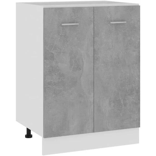 vidaXL - Bottom Cabinet Chipboard - Concrete Grey - 60x46x81.5 cm