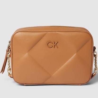 Calvin Klein Quilted Crossbody Bag in Brown