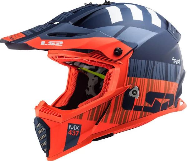 LS2 MX437 Fast Evo Xcode Helmet Orange Blue