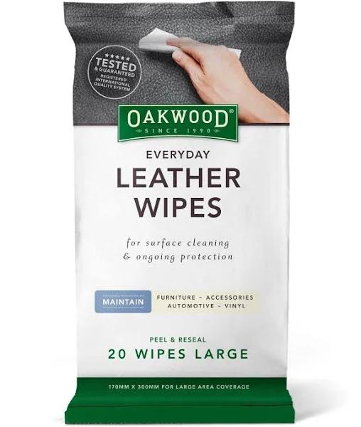 Oakwood Everyday Leather Wipes 170mm x 300mm 80pc