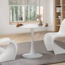 Oikiture 90cm Dining Table Kitchen Marble White