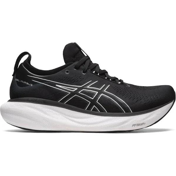 ASICS Gel Nimbus 25 2E Mens Running Shoes Black/Silver US 14