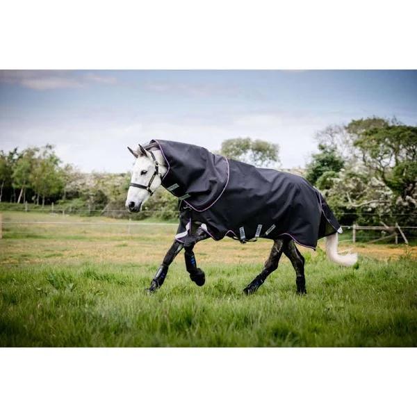 Rambo Supreme 1680D 0g Detachable Neck Turnout Rug - Navy/Burgundy