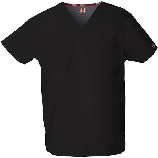 Dickies Medical 83706 Unisex V-Neck Top - Black, 5XL