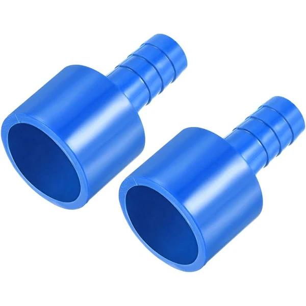 PVC Pipe Fitting 10mm Barbed x 20mm ID Spigot Straight Tube Adapter Hose Quick Connector, Blue Pack of 2 | Harfington