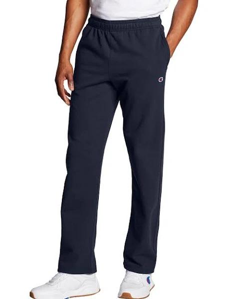 Champion p0893 549314 Men's Powerblend Fleece Open Bottom Pants - Navy, 2XL