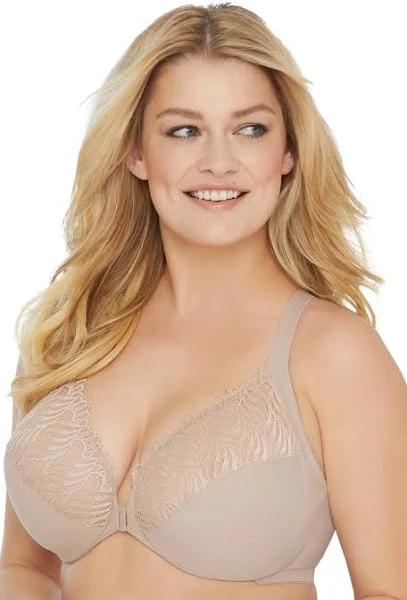 Glamorise Front-Closure T-back WonderWire Bra - Cafe - 12E