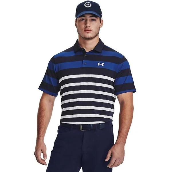 Under Armour Men's Playoff 3.0 Stripe Polo Blue MD