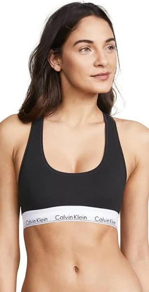 Calvin Klein Women's Modern Cotton Bralette (Black, Size XL)