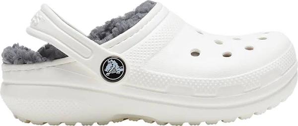 Crocs Kids Classic Lined Clog White/Grey Croslite Clogs