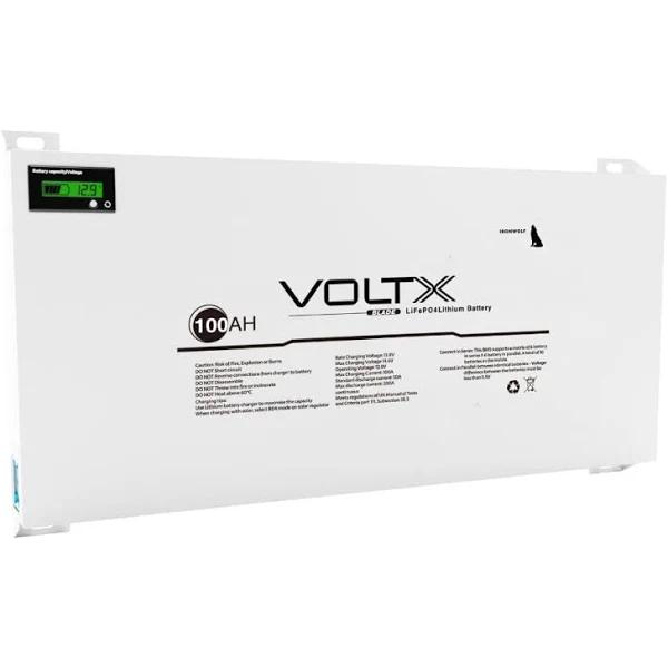 6.5cm Thin VoltX Blade LCD 12V 100Ah Lithium Battery Lifepo4