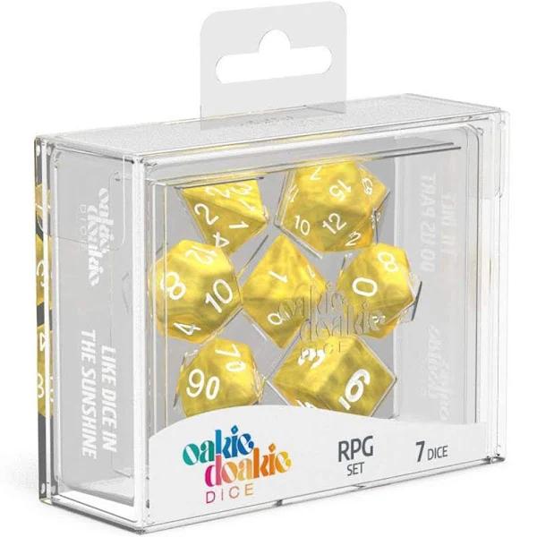 Oakie DOAKIE Dice RPG Set Marble - Yellow (7)