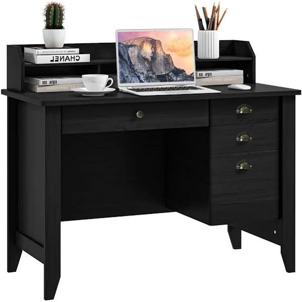 Giantex 120cm Computer Desk Wooden Executive Desk Home Office Desk w/4 Storage Drawers Black - AfterPay & zipPay Available