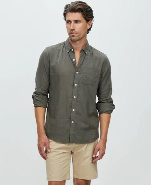 Staple Superior - Men's Green Shirts - Hamilton Linen SS Shirt - Size M at The Iconic