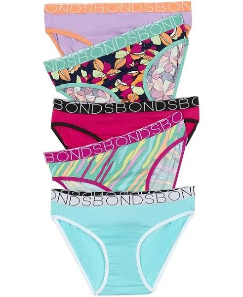 Bonds Girls Bikini 5 Pack Size: 2/3