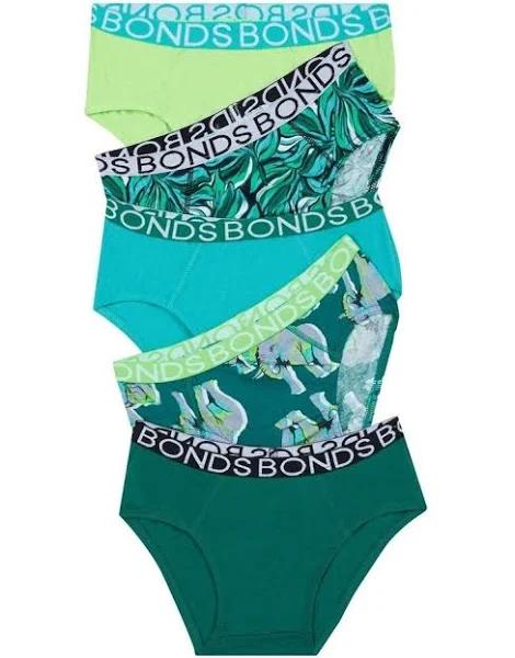 Bonds Boys Brief 5 Pack - Palm O