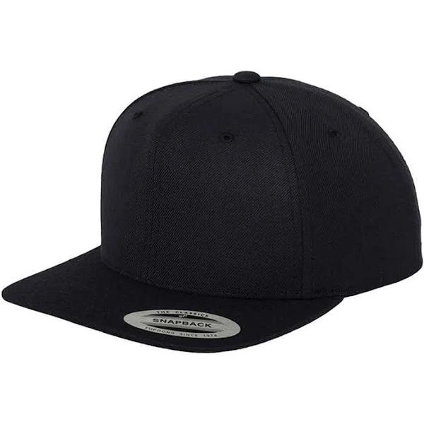 Flexfit Mens Classic Snapback Cap Dark Grey One Size Acrylic Wool Mens Snapback Cap