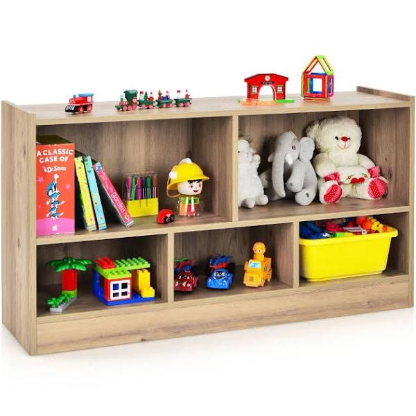 Giantex Bookcase Storage Cabinet Wooden Storage Shelf For Organizing Books Toys For playrooms Kids Rooms Nursery School,Natural