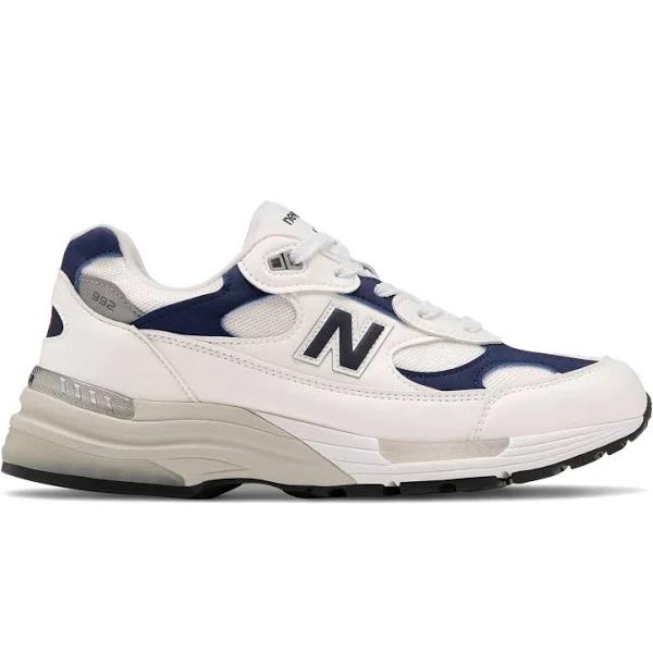 New Balance White & Navy Made in US 992 Sneakers