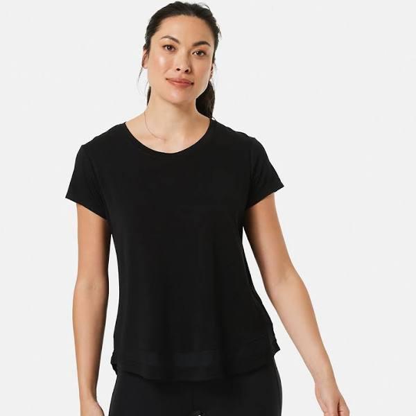 Kmart Active Womens Short Sleeve Mesh Tee-Black Size: 14