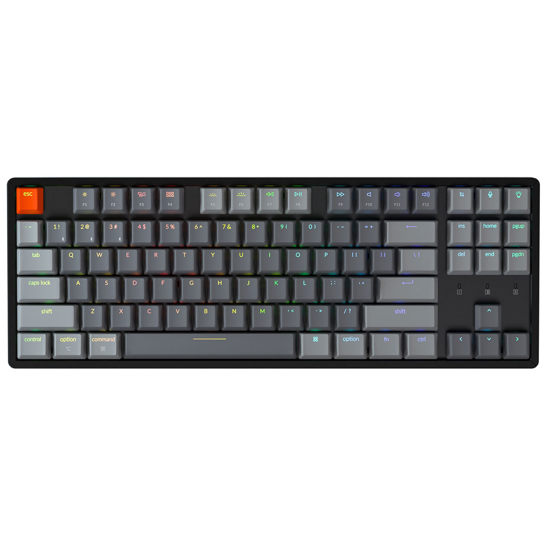 Keychron K8 RGB Mechanical Wireless Keyboard - Gateron Blue Switch [KBKCK8J2BLUE]