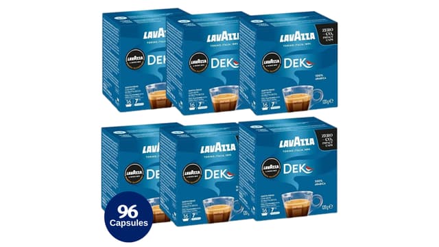 Lavazza A Modo Mio Dek Coffee Capsules - Decaffeinated - 96 Pods