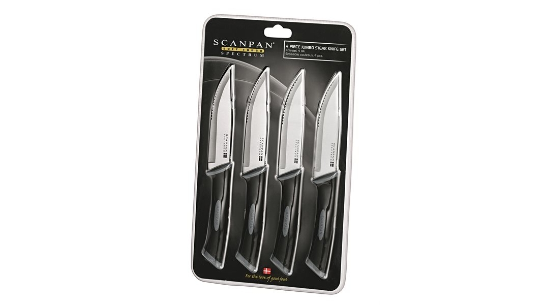 Scanpan Spectrum 4 Piece Jumbo Steak Knife Set - Black