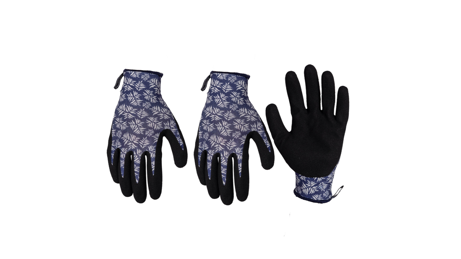 3x Cyclone Size Large Gardening Gloves Fern Pattern Polyester/Nitrile Purple/BLK - Earn Everyday Rewards, AfterPay Available
