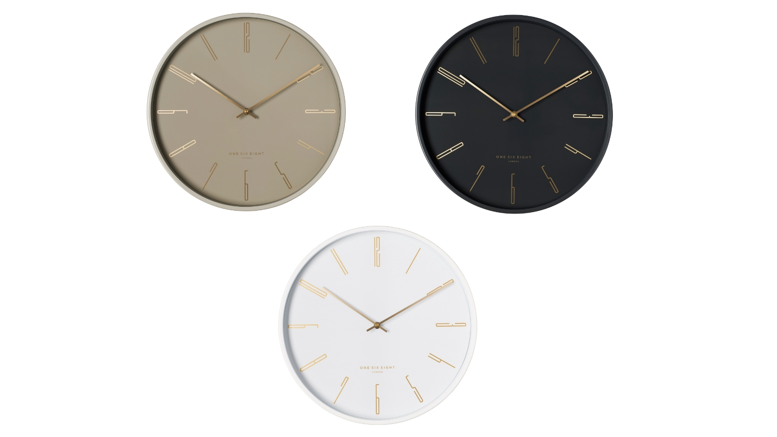 One Six Eight London Maya 40cm Grey Silent Wall Clock
