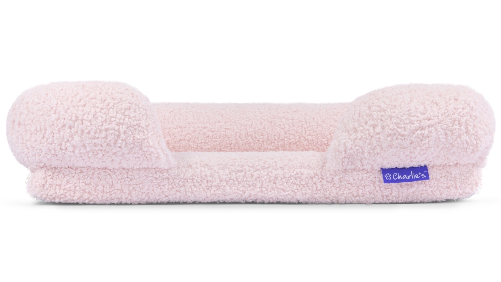 Charlie's Pink Teddy Fleece Memory Foam Sofa Bed - Small