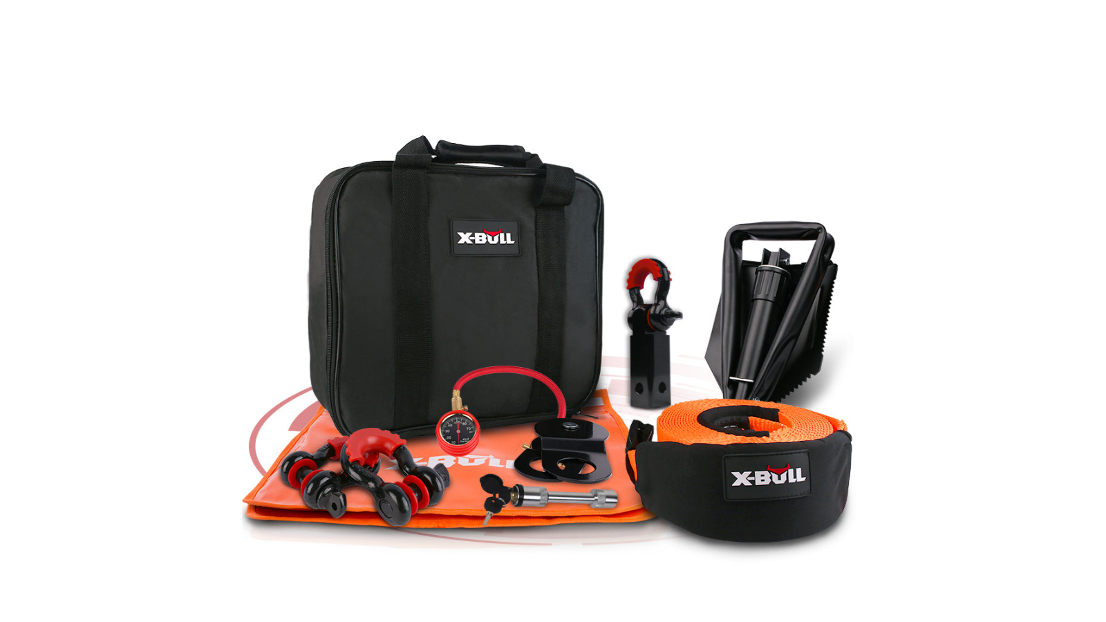 X-BULL Winch Recovery Kit 11pcs 4WD 4x4 Pack Off Road Snatch Strap Essential