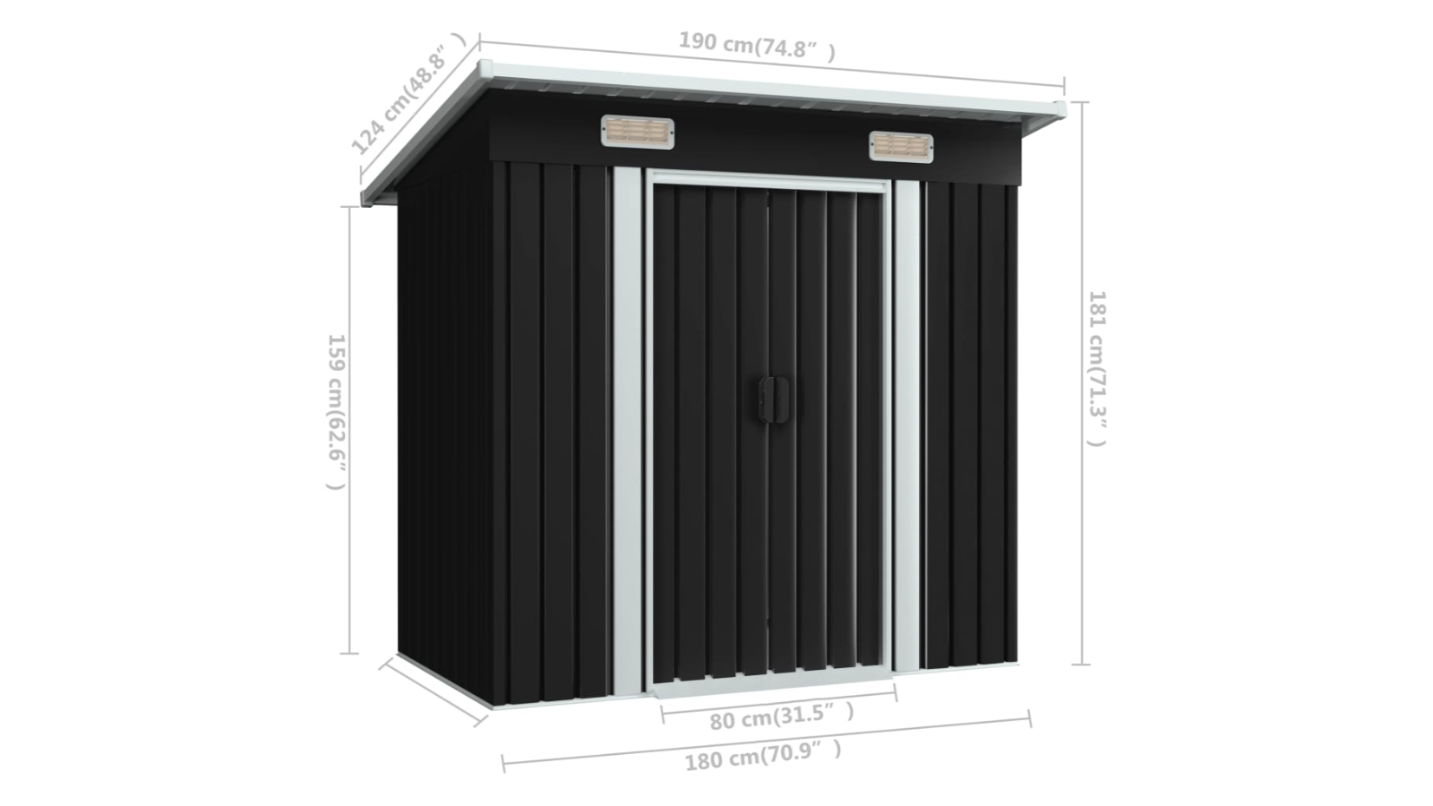 Garden Shed Anthracite Steel