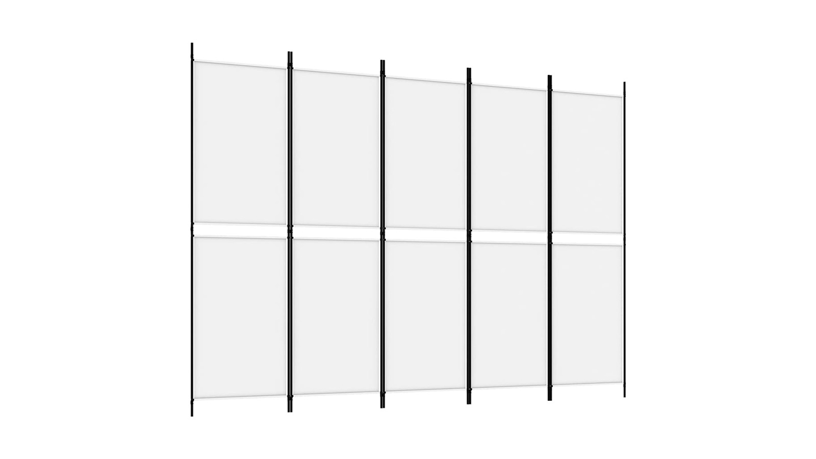 vidaXL 5-Panel Room Divider White 250x180 cm Fabric