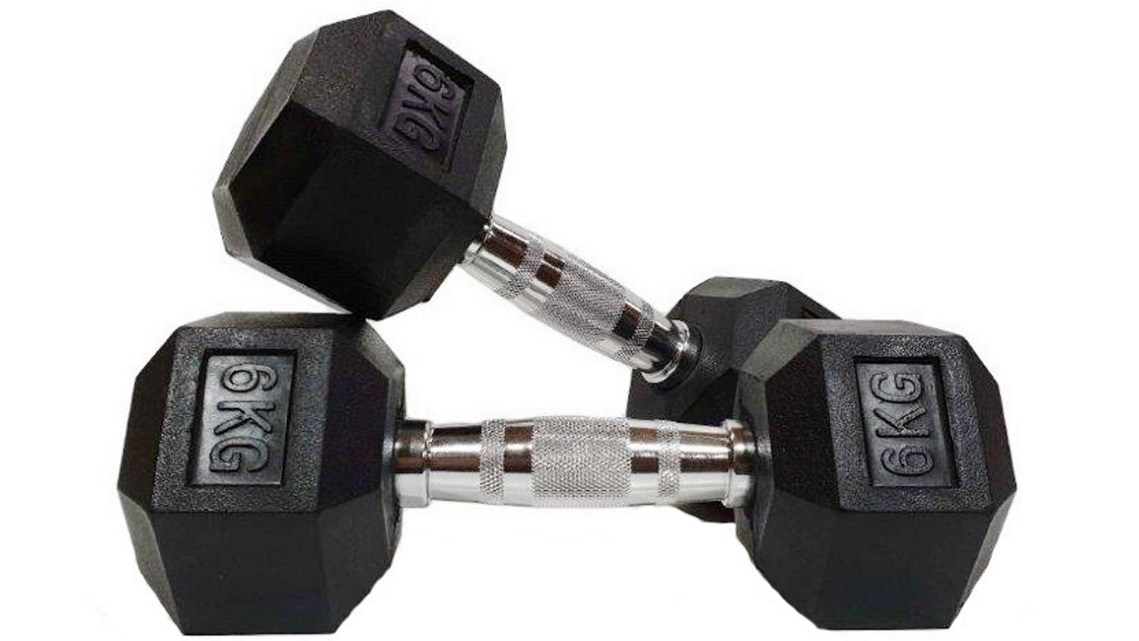 Morgan Rubber Hex Dumbbells - Pair [6Kg]