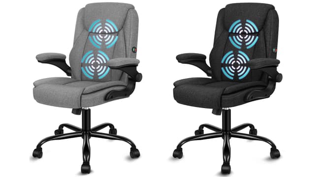 ALFORDSON Massage Office Chair Executive Computer Gaming Seat Linen Fabric Grey - AfterPay & zipPay Available