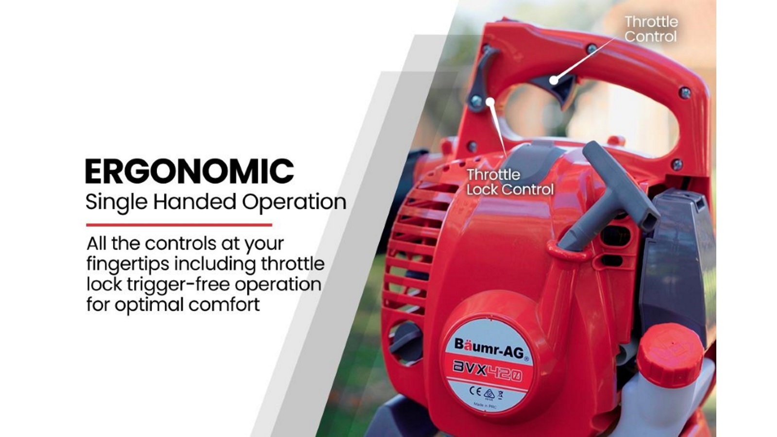 Baumr AG Petrol Leaf Blower Vacuum 4 Stroke Vac Garden Commercial Hand Outdoor