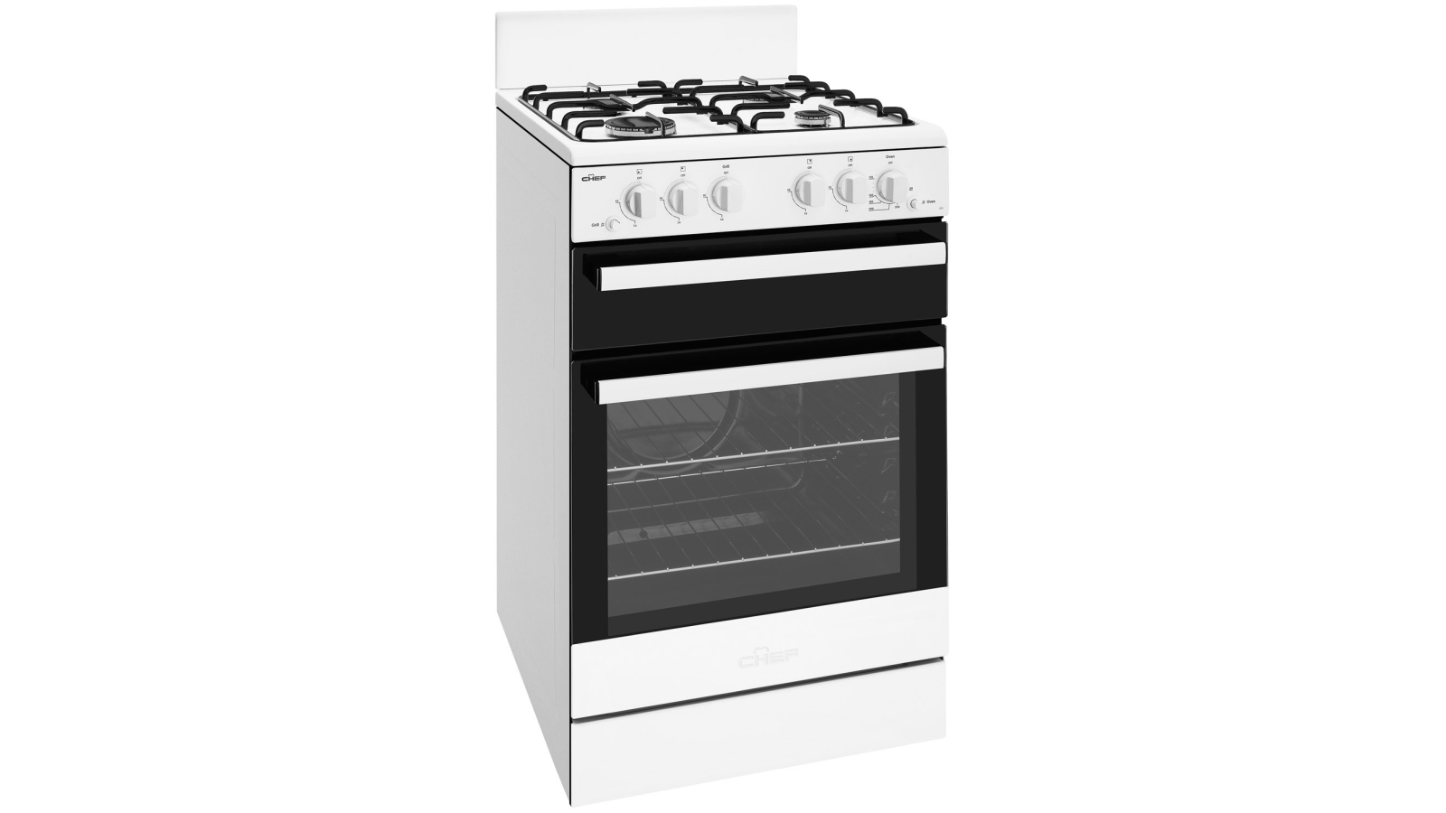 Chef 54cm Gas Freestanding Cooker - CFG503WBLP