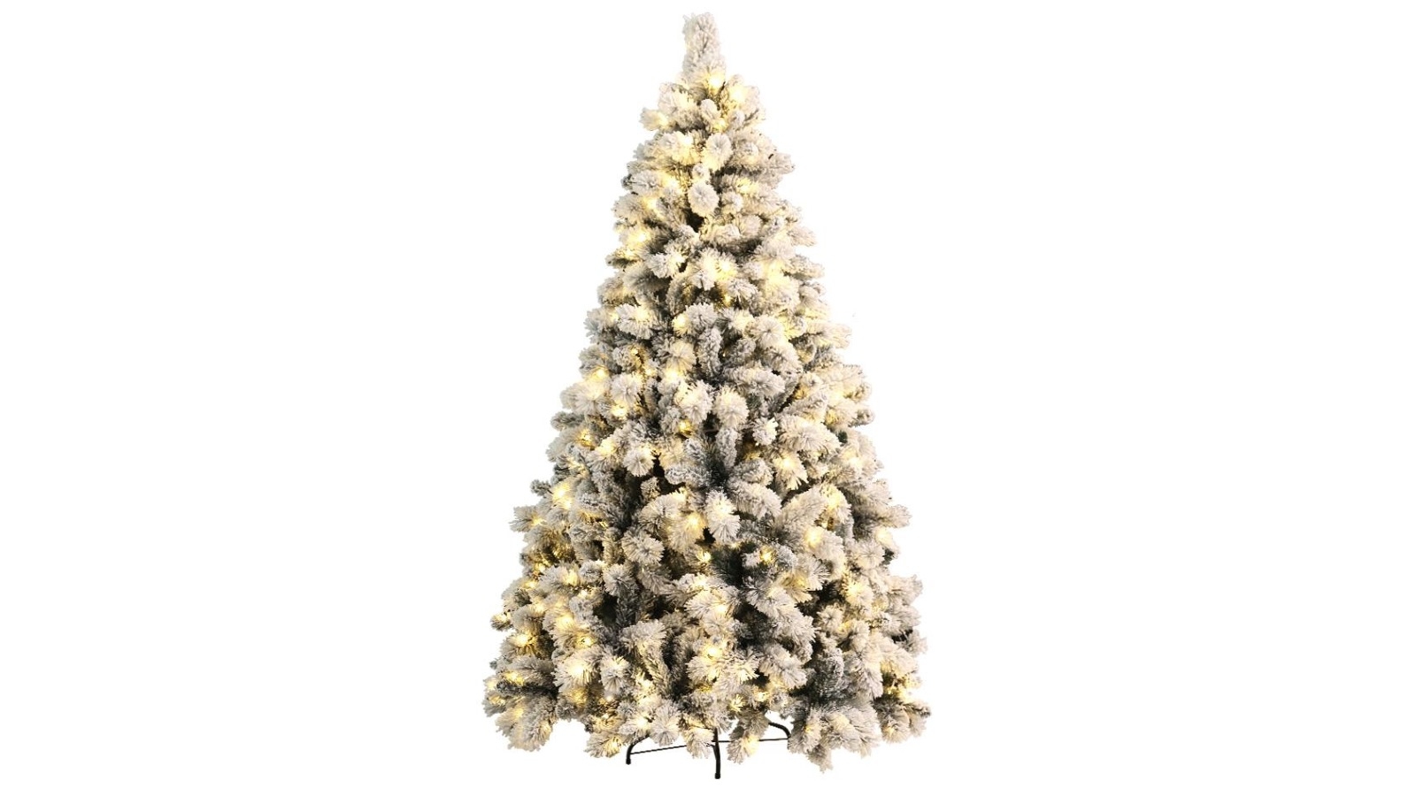 Jingle Jollys Snowy Christmas Tree 1.8m 6ft Led Lights Xmas