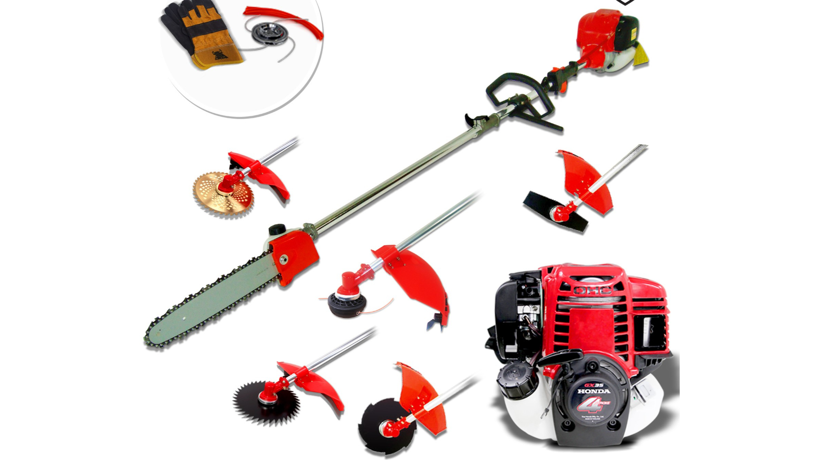 Honda Gx35 Petrol Engine Pole Chainsaw Brush Cutter Whipper Snipper Saw - AfterPay & zipPay Available
